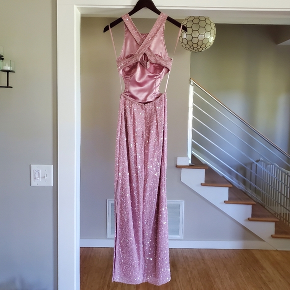 Sequin Cutout Evening Gown - Wedding Guest or Prom - Picture 2 of 3